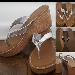 Size 7 Silver Wedge Sandals